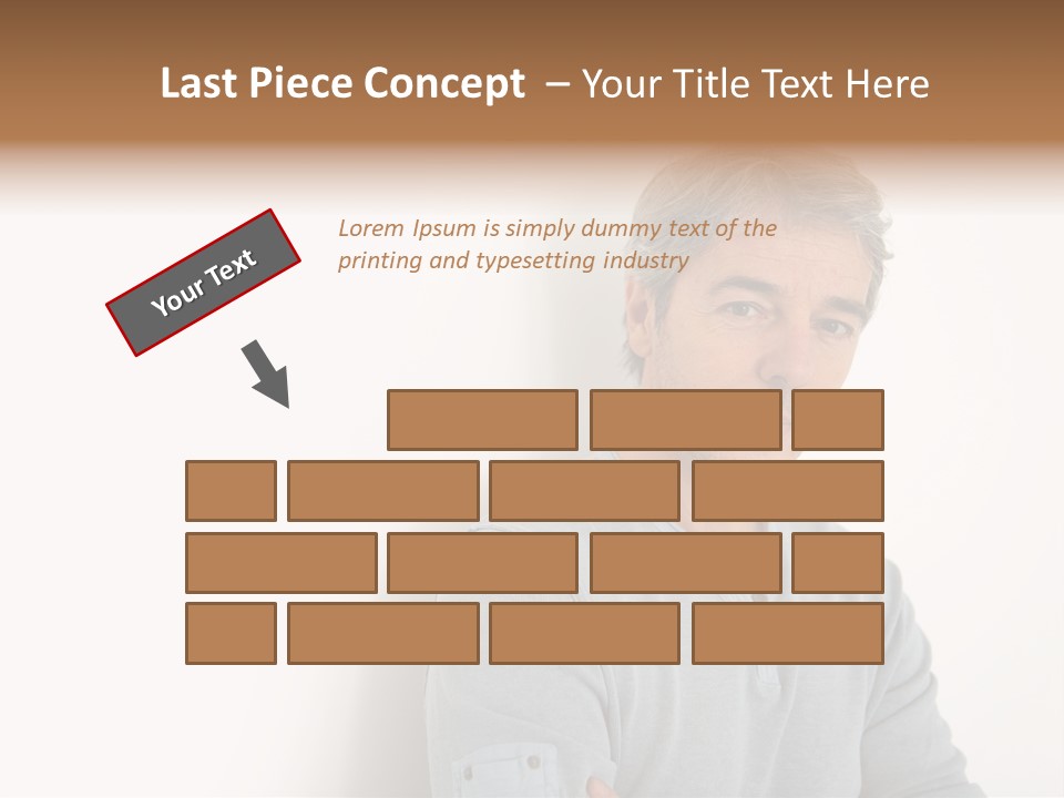 A Man In A Blue Shirt Is Posing For A Picture PowerPoint Template