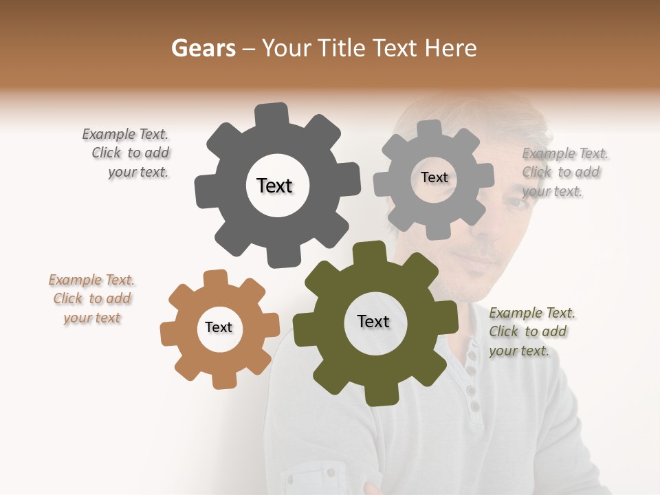 A Man In A Blue Shirt Is Posing For A Picture PowerPoint Template