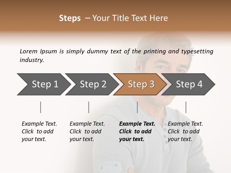 A Man In A Blue Shirt Is Posing For A Picture PowerPoint Template