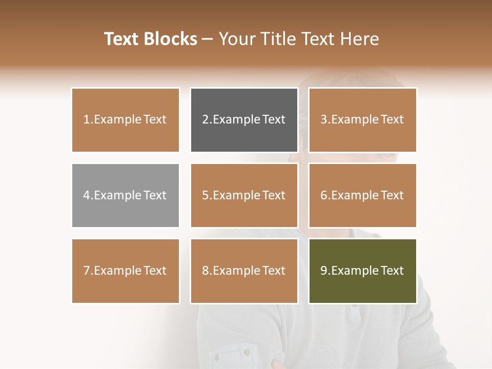 A Man In A Blue Shirt Is Posing For A Picture PowerPoint Template