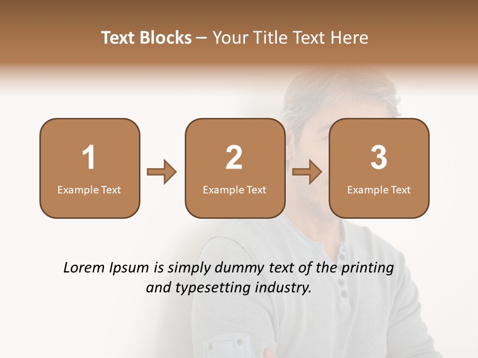 A Man In A Blue Shirt Is Posing For A Picture PowerPoint Template