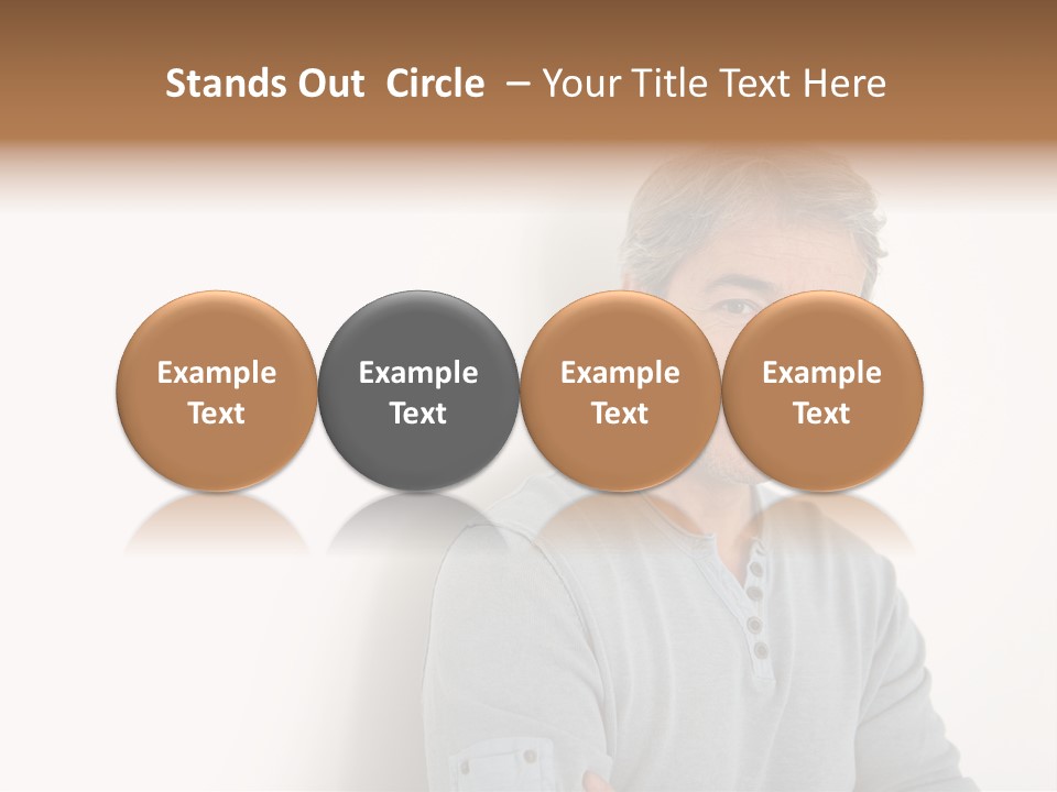 A Man In A Blue Shirt Is Posing For A Picture PowerPoint Template
