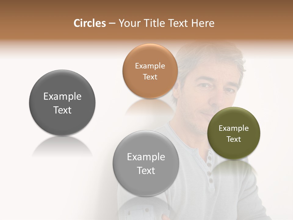 A Man In A Blue Shirt Is Posing For A Picture PowerPoint Template