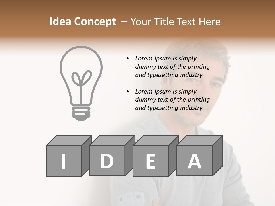 A Man In A Blue Shirt Is Posing For A Picture PowerPoint Template