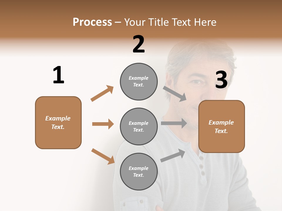 A Man In A Blue Shirt Is Posing For A Picture PowerPoint Template