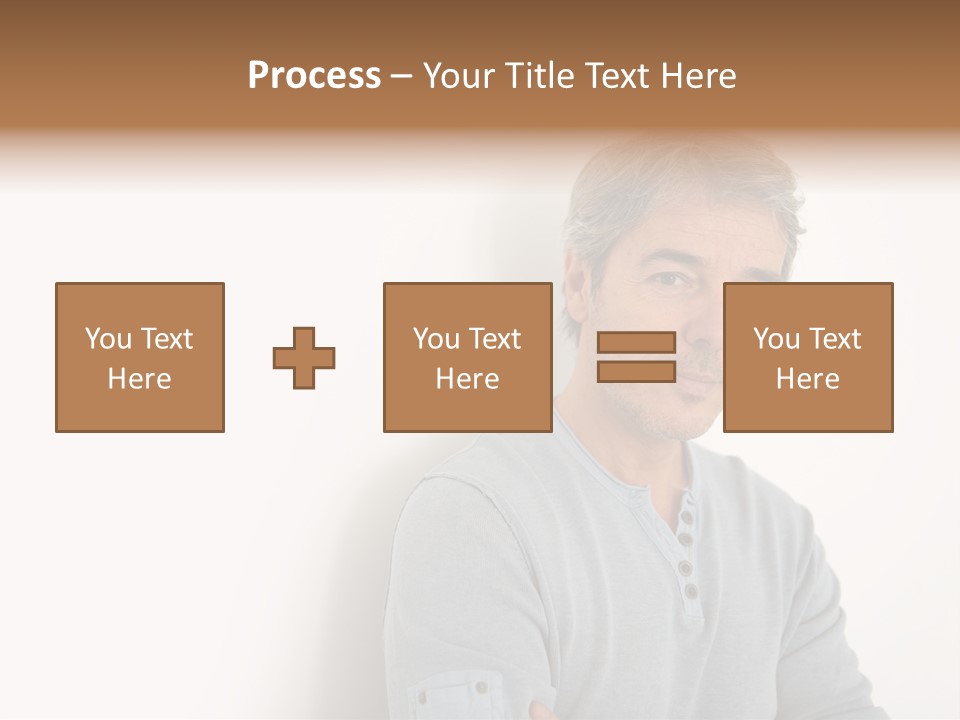 A Man In A Blue Shirt Is Posing For A Picture PowerPoint Template