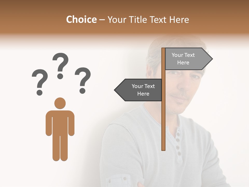 A Man In A Blue Shirt Is Posing For A Picture PowerPoint Template