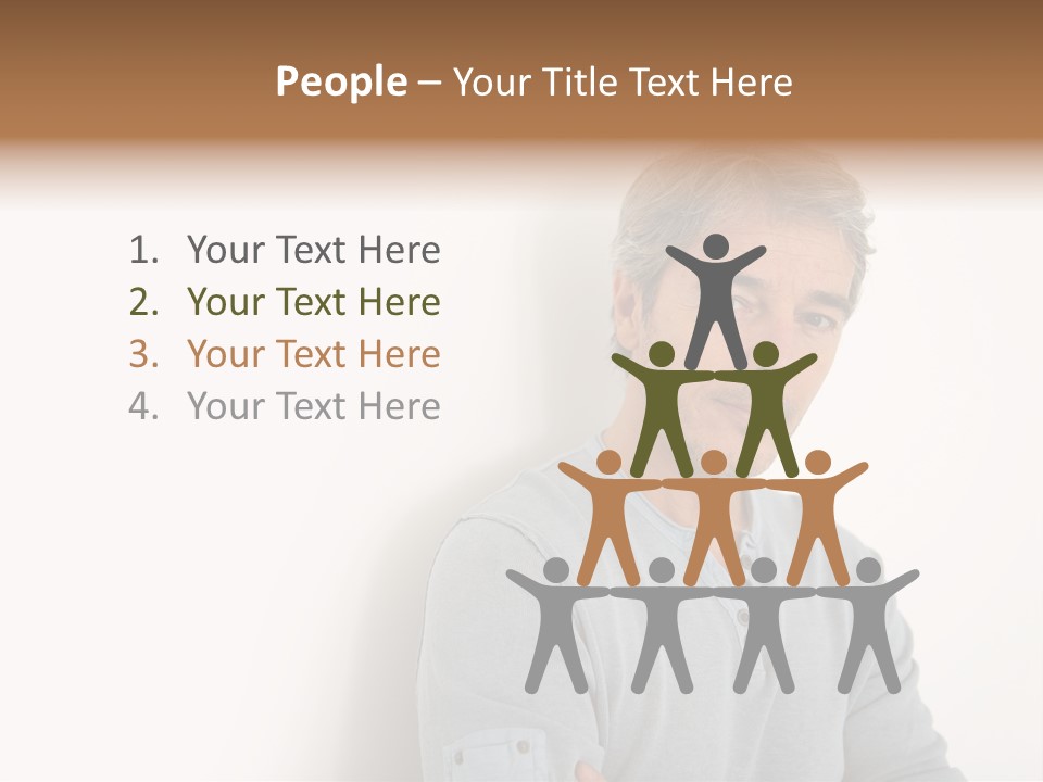 A Man In A Blue Shirt Is Posing For A Picture PowerPoint Template