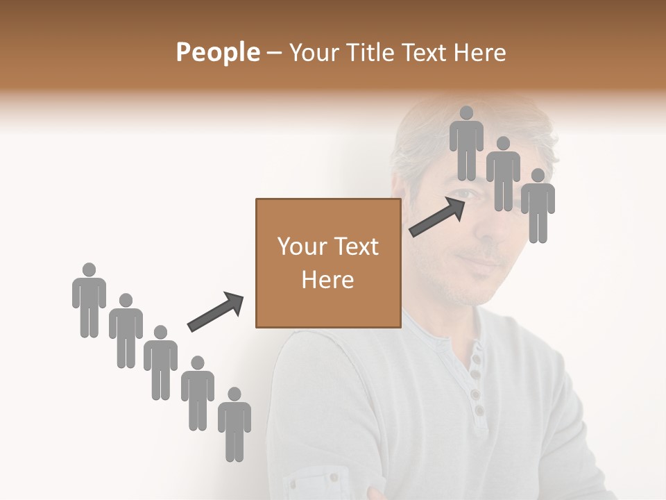 A Man In A Blue Shirt Is Posing For A Picture PowerPoint Template