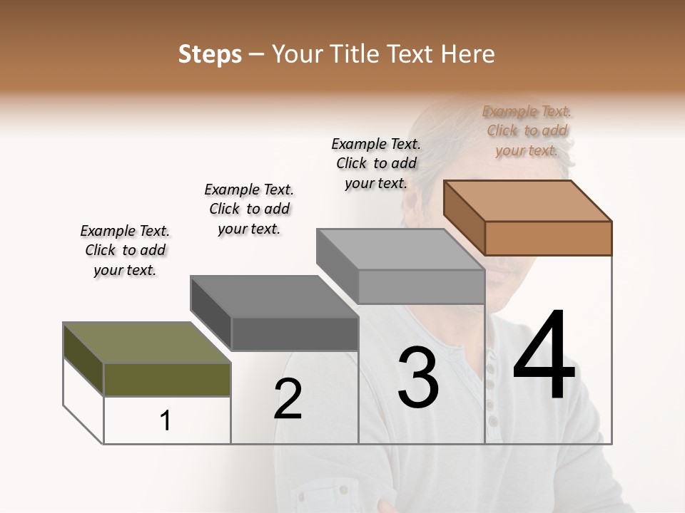 A Man In A Blue Shirt Is Posing For A Picture PowerPoint Template