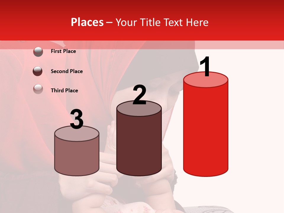 A Woman In A Red Hijab Is Playing With A Baby PowerPoint Template
