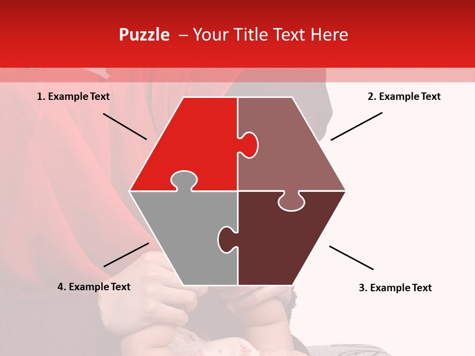 A Woman In A Red Hijab Is Playing With A Baby PowerPoint Template