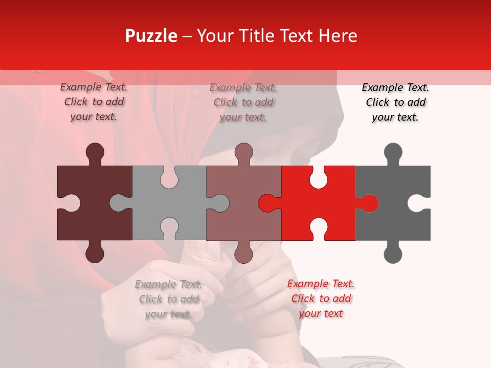 A Woman In A Red Hijab Is Playing With A Baby PowerPoint Template