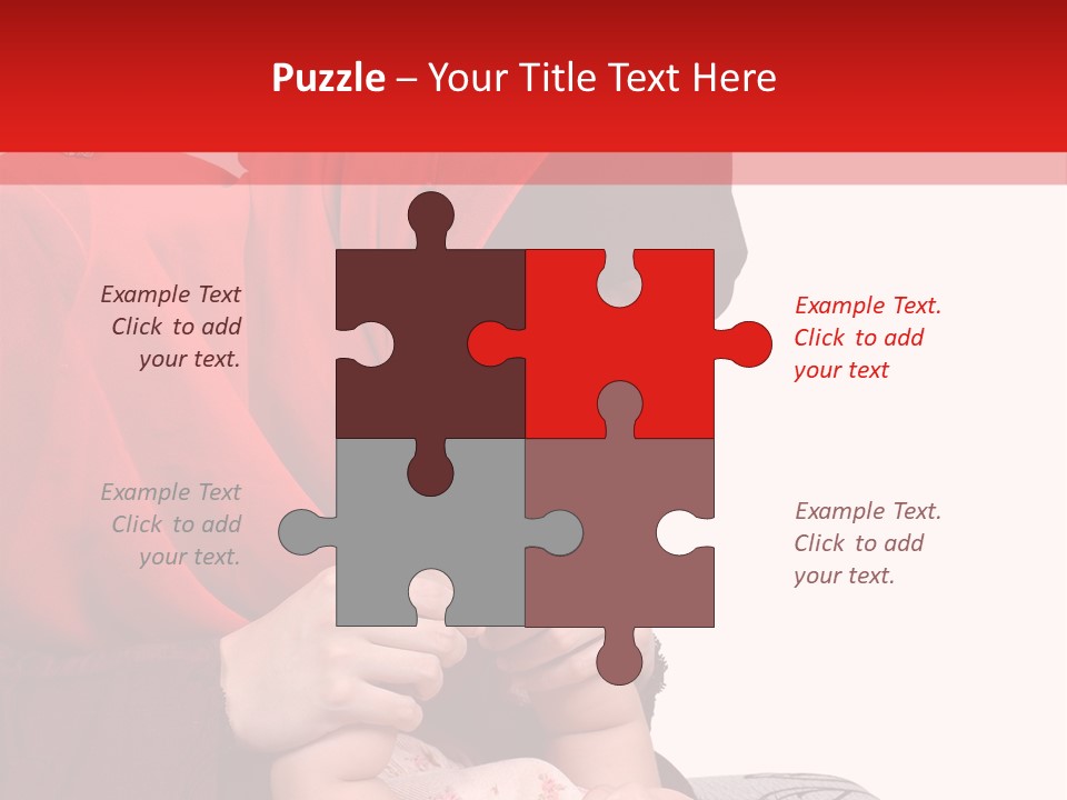 A Woman In A Red Hijab Is Playing With A Baby PowerPoint Template