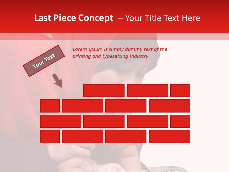 A Woman In A Red Hijab Is Playing With A Baby PowerPoint Template