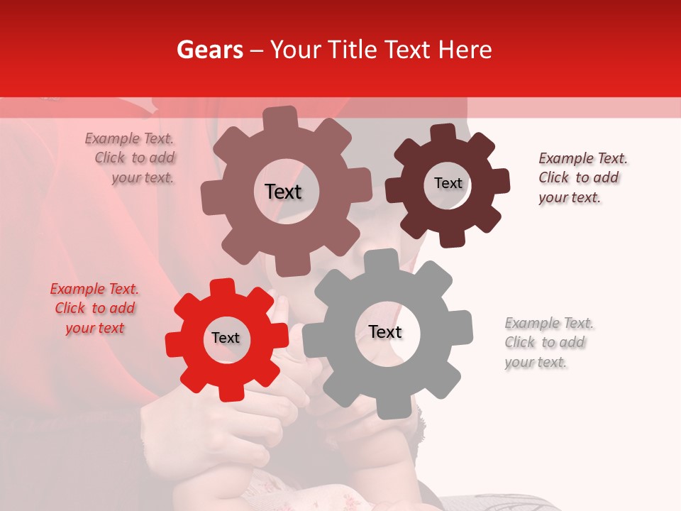 A Woman In A Red Hijab Is Playing With A Baby PowerPoint Template