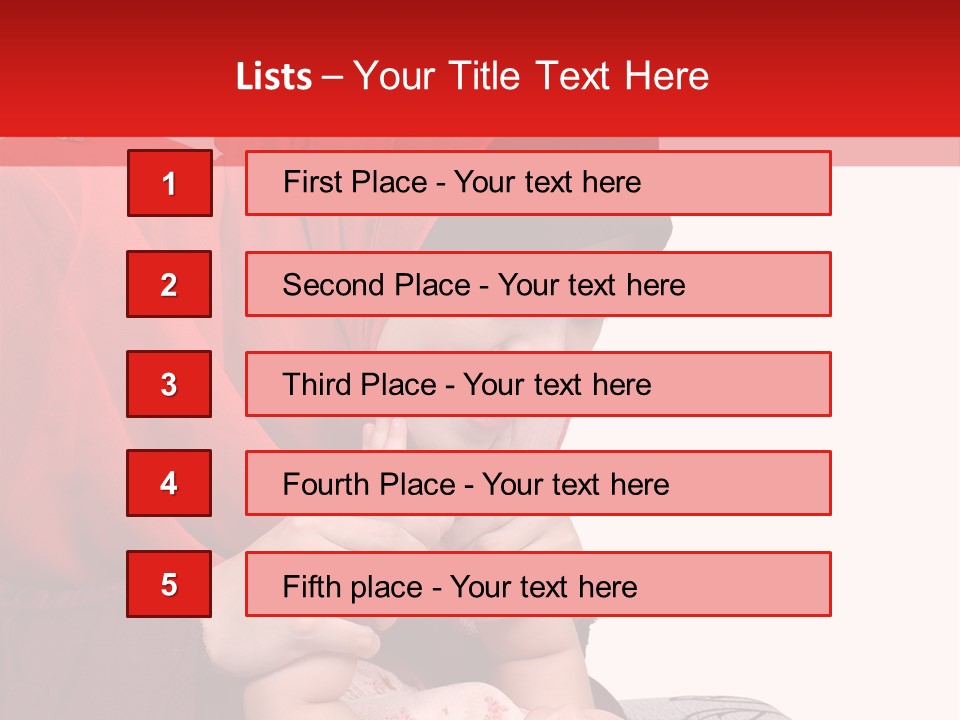 A Woman In A Red Hijab Is Playing With A Baby PowerPoint Template