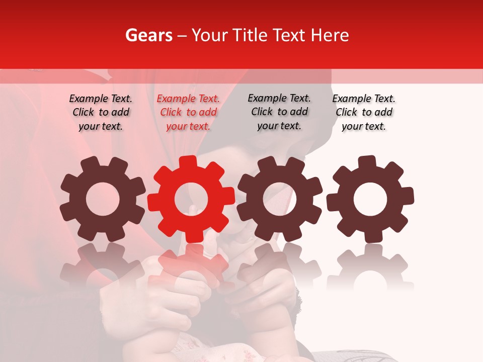 A Woman In A Red Hijab Is Playing With A Baby PowerPoint Template