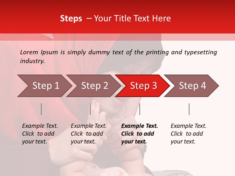 A Woman In A Red Hijab Is Playing With A Baby PowerPoint Template