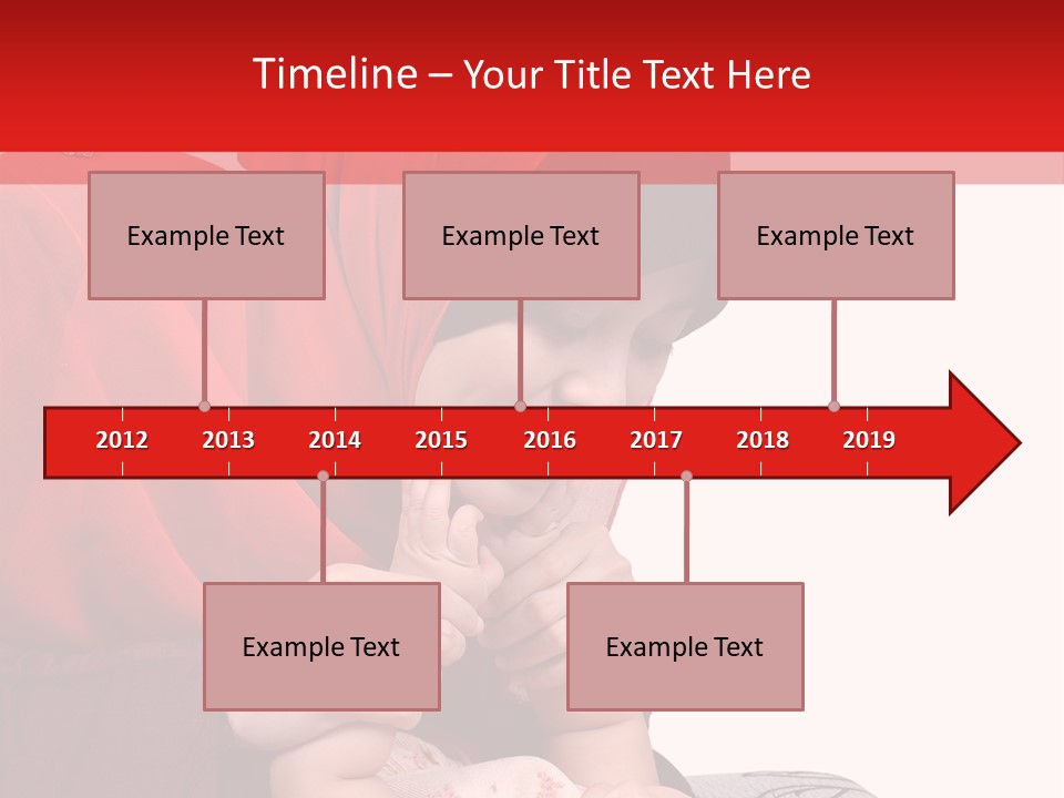A Woman In A Red Hijab Is Playing With A Baby PowerPoint Template