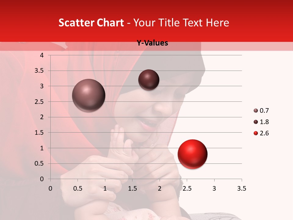 A Woman In A Red Hijab Is Playing With A Baby PowerPoint Template