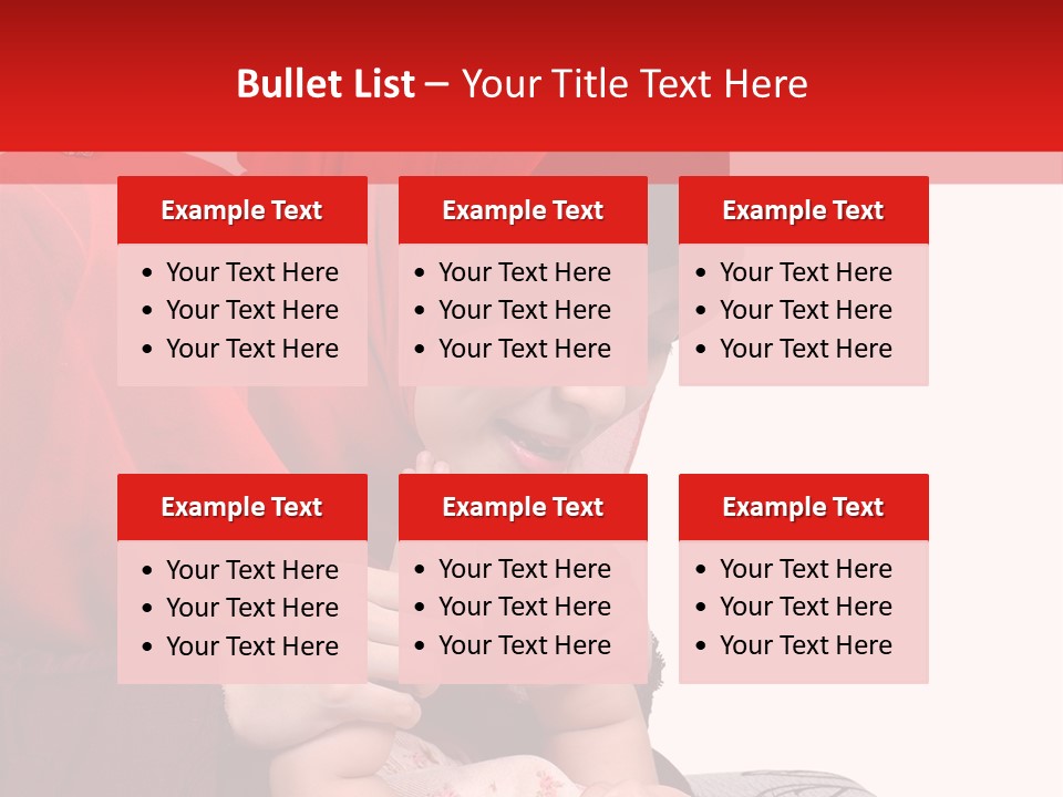 A Woman In A Red Hijab Is Playing With A Baby PowerPoint Template