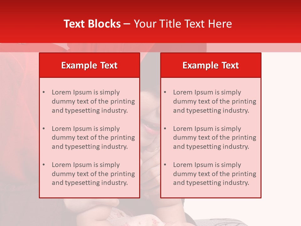 A Woman In A Red Hijab Is Playing With A Baby PowerPoint Template