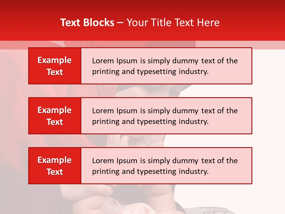 A Woman In A Red Hijab Is Playing With A Baby PowerPoint Template