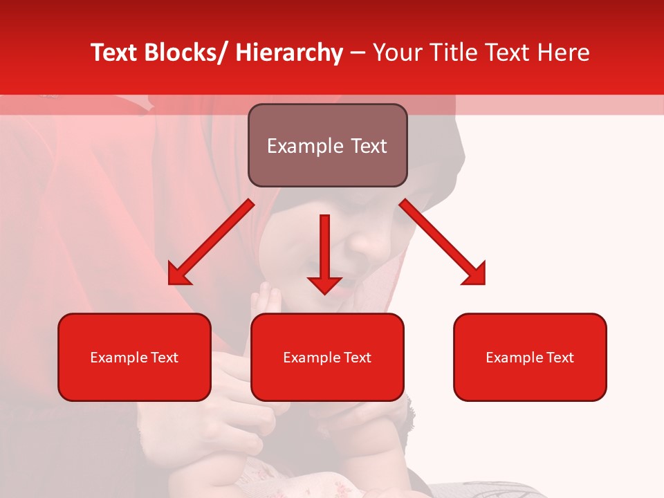 A Woman In A Red Hijab Is Playing With A Baby PowerPoint Template