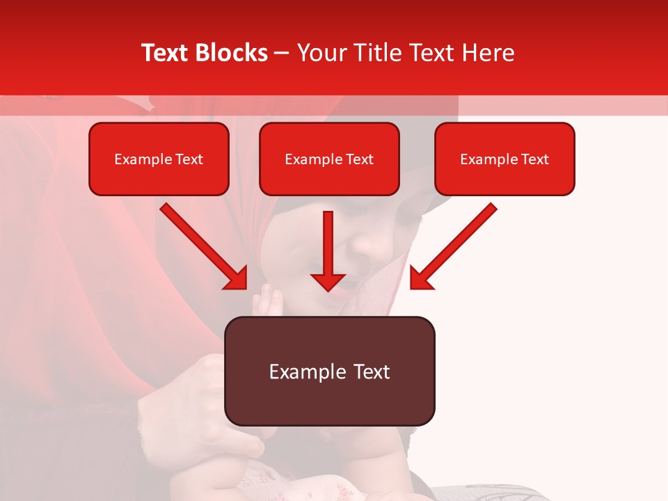 A Woman In A Red Hijab Is Playing With A Baby PowerPoint Template