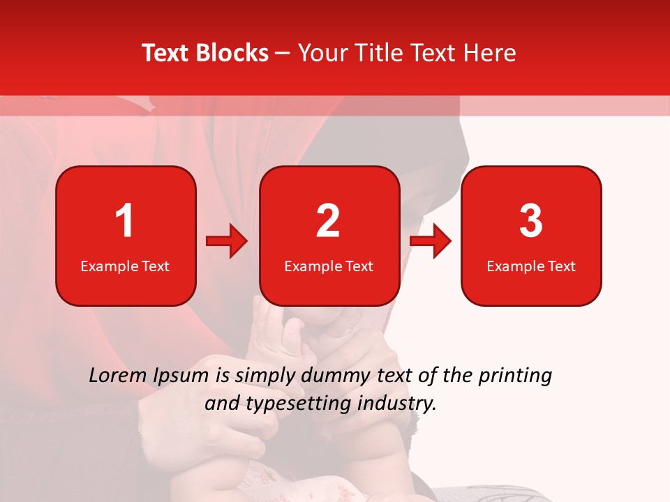 A Woman In A Red Hijab Is Playing With A Baby PowerPoint Template