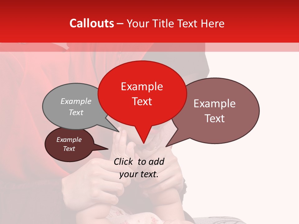 A Woman In A Red Hijab Is Playing With A Baby PowerPoint Template