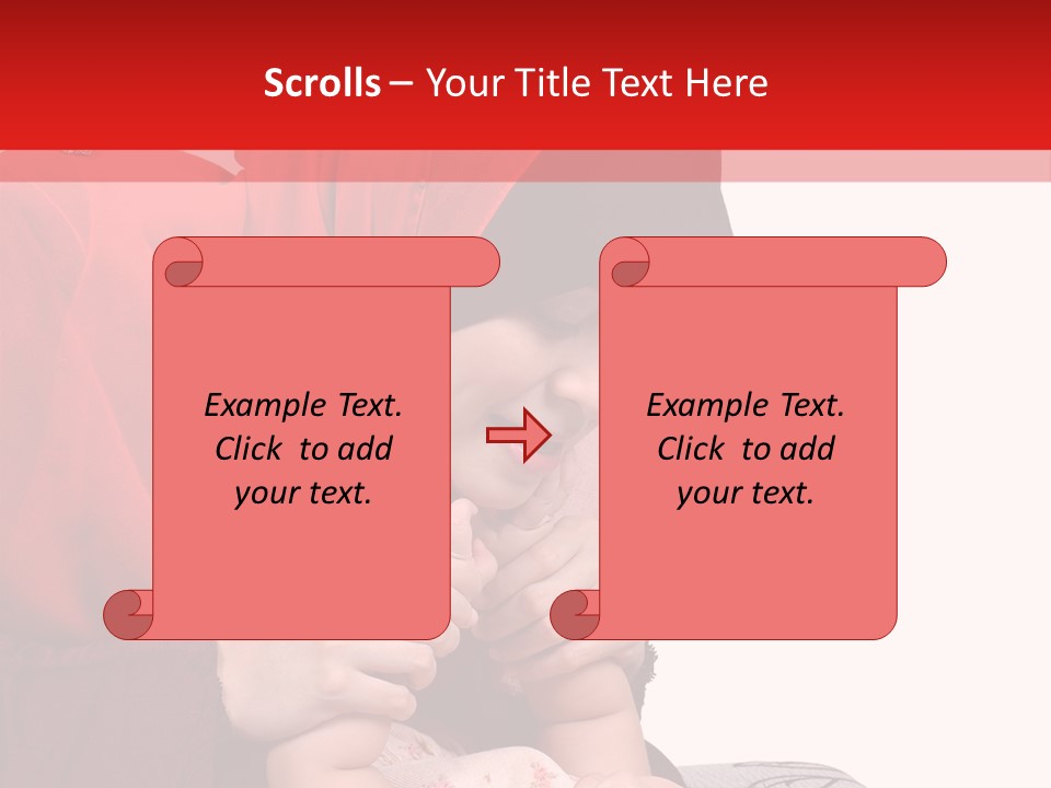 A Woman In A Red Hijab Is Playing With A Baby PowerPoint Template