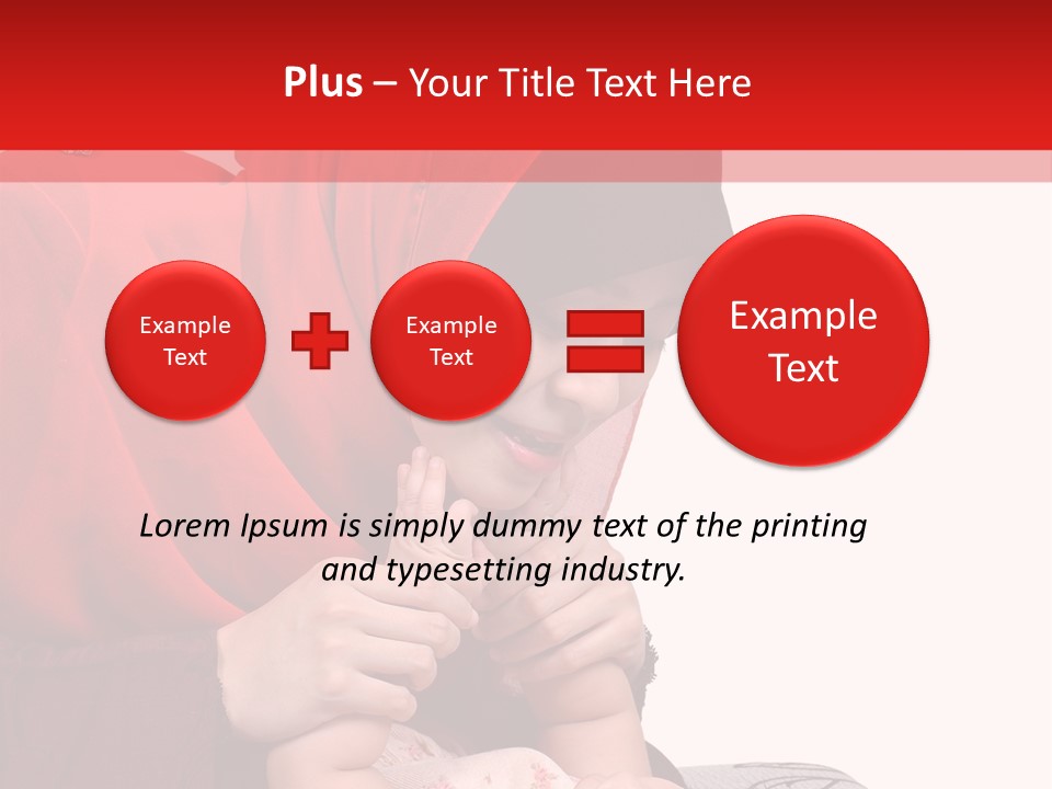 A Woman In A Red Hijab Is Playing With A Baby PowerPoint Template