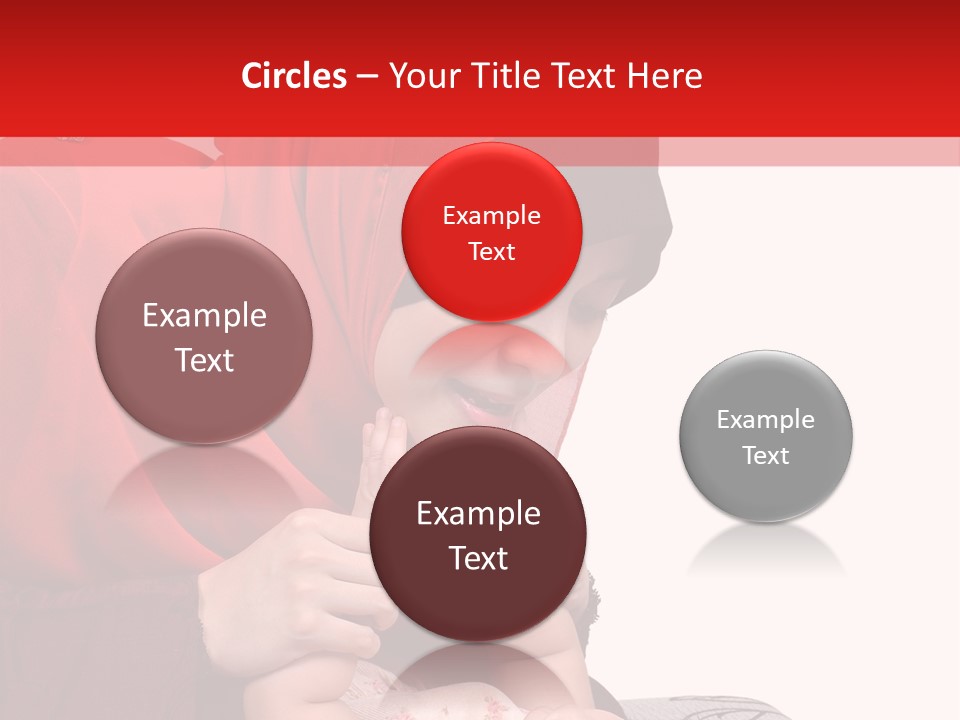 A Woman In A Red Hijab Is Playing With A Baby PowerPoint Template