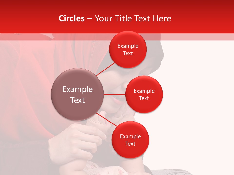 A Woman In A Red Hijab Is Playing With A Baby PowerPoint Template