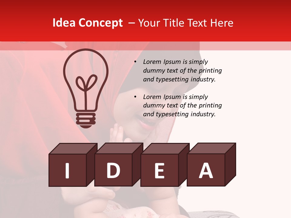 A Woman In A Red Hijab Is Playing With A Baby PowerPoint Template
