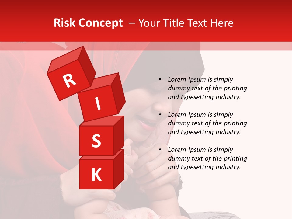 A Woman In A Red Hijab Is Playing With A Baby PowerPoint Template