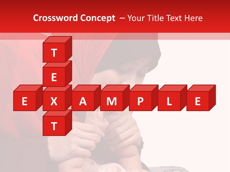 A Woman In A Red Hijab Is Playing With A Baby PowerPoint Template