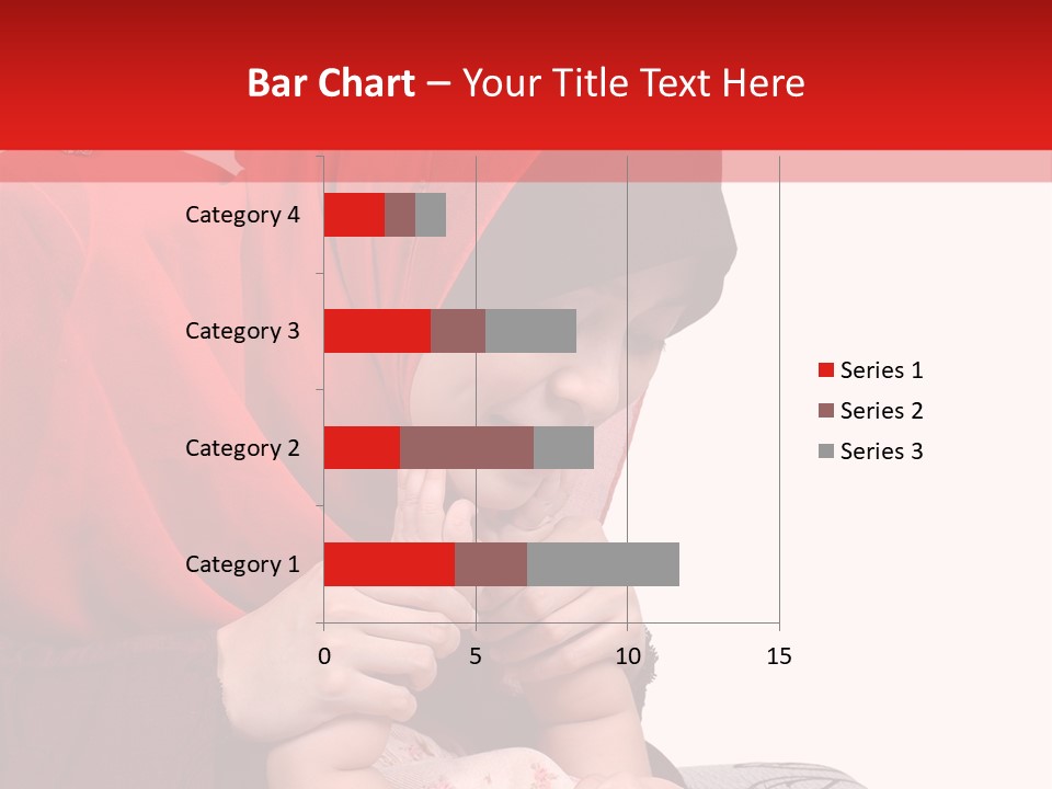 A Woman In A Red Hijab Is Playing With A Baby PowerPoint Template