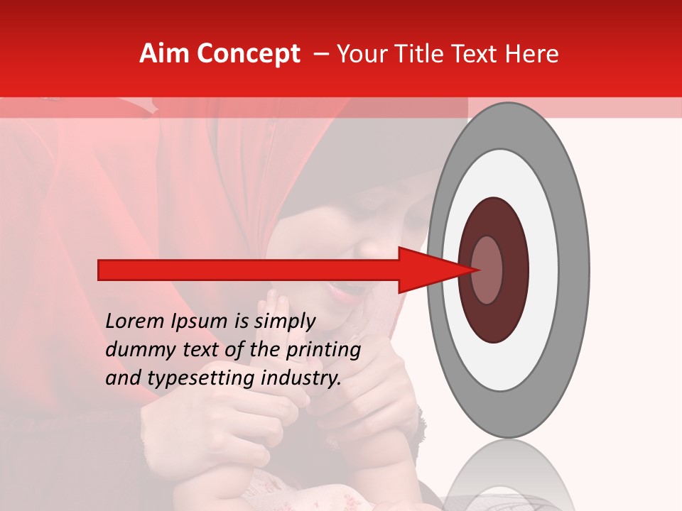 A Woman In A Red Hijab Is Playing With A Baby PowerPoint Template