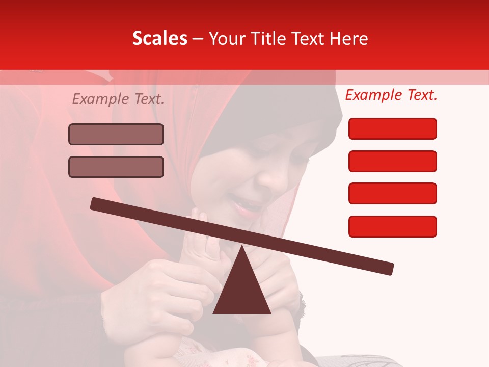 A Woman In A Red Hijab Is Playing With A Baby PowerPoint Template