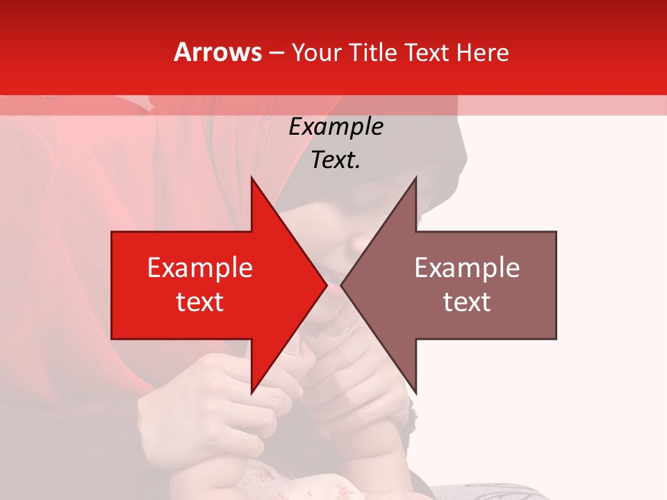 A Woman In A Red Hijab Is Playing With A Baby PowerPoint Template