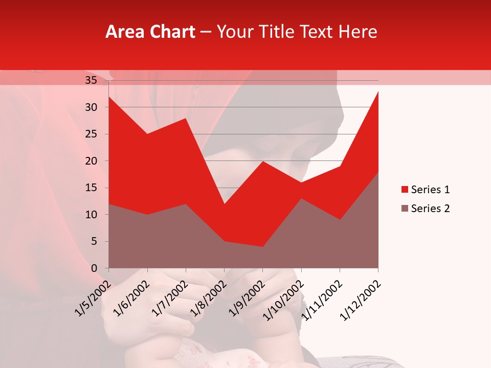 A Woman In A Red Hijab Is Playing With A Baby PowerPoint Template