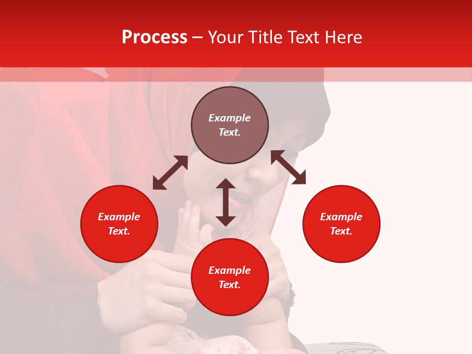 A Woman In A Red Hijab Is Playing With A Baby PowerPoint Template