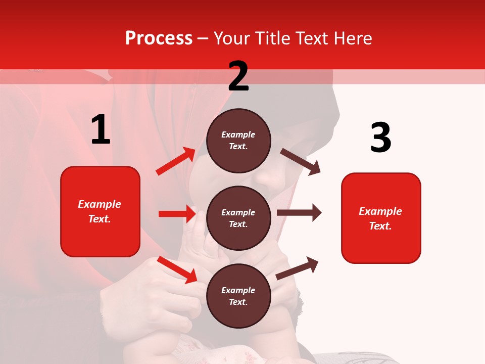 A Woman In A Red Hijab Is Playing With A Baby PowerPoint Template