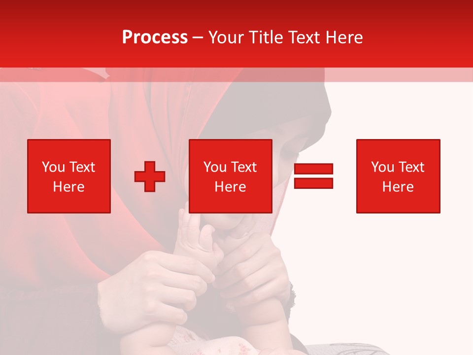 A Woman In A Red Hijab Is Playing With A Baby PowerPoint Template