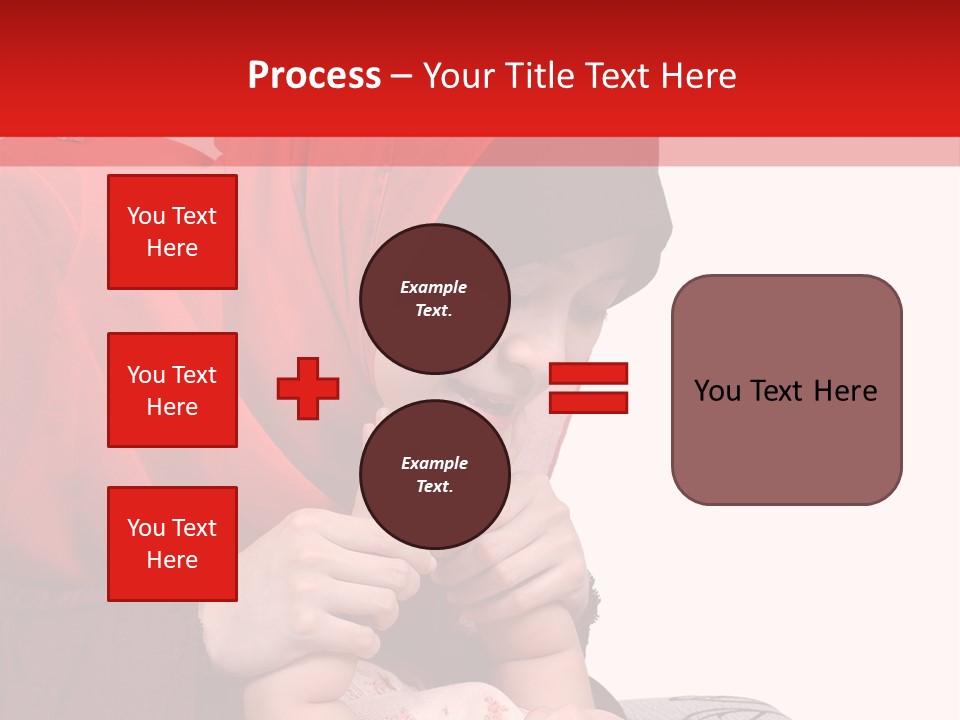 A Woman In A Red Hijab Is Playing With A Baby PowerPoint Template