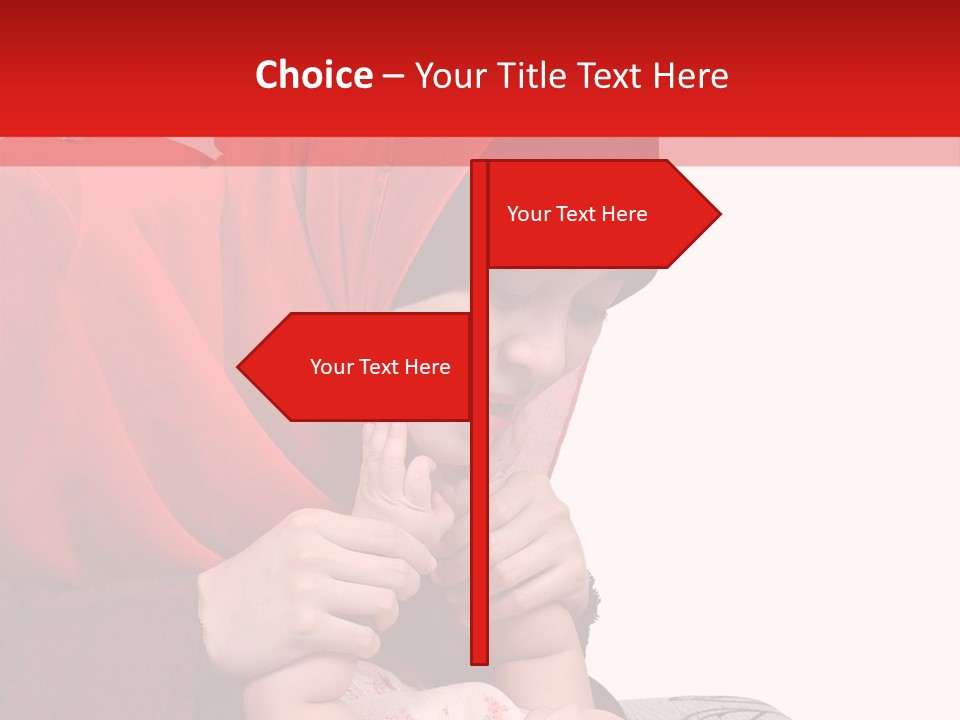 A Woman In A Red Hijab Is Playing With A Baby PowerPoint Template