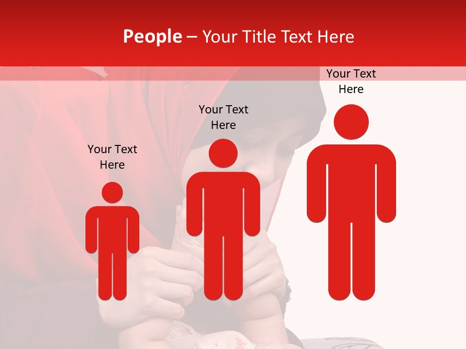 A Woman In A Red Hijab Is Playing With A Baby PowerPoint Template